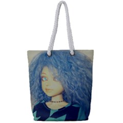 Blue Hair Boy Full Print Rope Handle Tote (small) by snowwhitegirl