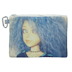 Blue Hair Boy Canvas Cosmetic Bag (xl) by snowwhitegirl