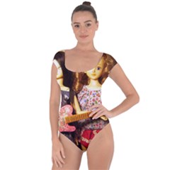 Playing The Guitar Short Sleeve Leotard  by snowwhitegirl