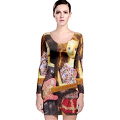 Playing The Guitar Long Sleeve Velvet Bodycon Dress by snowwhitegirl