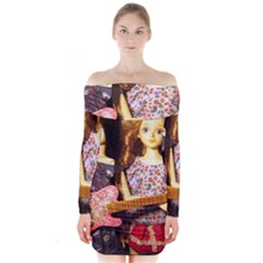 Playing The Guitar Long Sleeve Off Shoulder Dress by snowwhitegirl