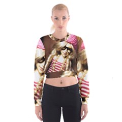 Cover Girl Cropped Sweatshirt by snowwhitegirl