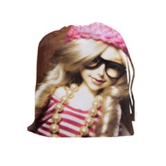 Cover Girl Drawstring Pouch (xl) by snowwhitegirl