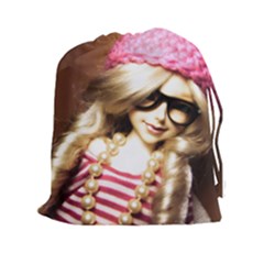 Cover Girl Drawstring Pouch (xxl) by snowwhitegirl