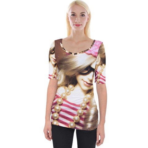 Cover Girl Wide Neckline Tee by snowwhitegirl