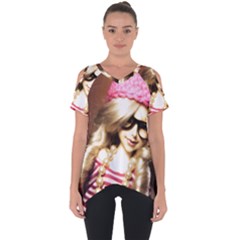 Cover Girl Cut Out Side Drop Tee by snowwhitegirl