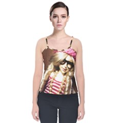 Cover Girl Velvet Spaghetti Strap Top