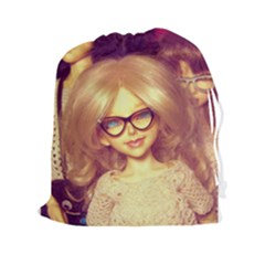 Girls With Glasses Drawstring Pouch (xxl) by snowwhitegirl