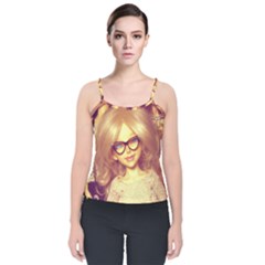 Girls With Glasses Velvet Spaghetti Strap Top