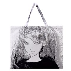 Girl Zipper Large Tote Bag by snowwhitegirl