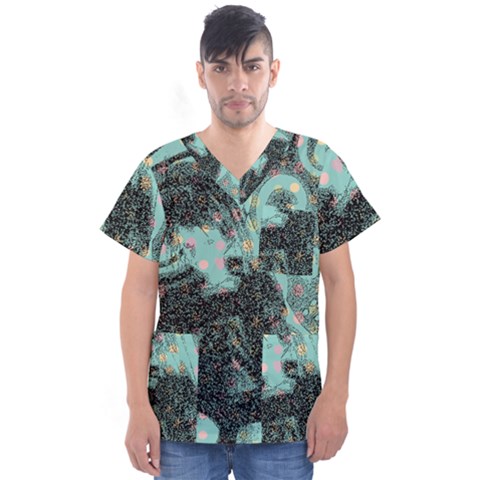 Grainy Angelica Men s V-neck Scrub Top by snowwhitegirl