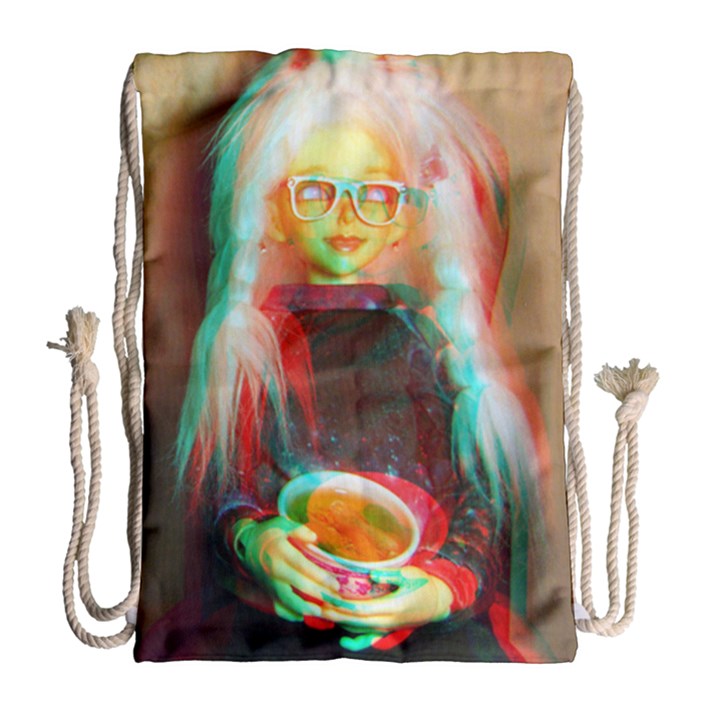 Eating Lunch 3d Drawstring Bag (Large)