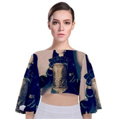 Forest Queen Tie Back Butterfly Sleeve Chiffon Top by snowwhitegirl