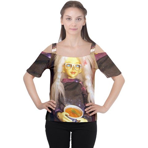 Eating Lunch Cutout Shoulder Tee by snowwhitegirl