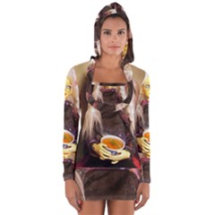 Eating Lunch Long Sleeve Hooded T-shirt by snowwhitegirl