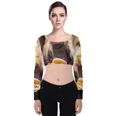 Eating Lunch Velvet Crop Top