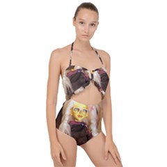 Eating Lunch Scallop Top Cut Out Swimsuit