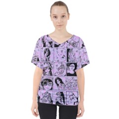 Lilac Yearbook 2 V-neck Dolman Drape Top by snowwhitegirl