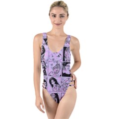 Lilac Yearbook 2 High Leg Strappy Swimsuit