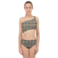 Antique Flowers Brown Spliced Up Two Piece Swimsuit