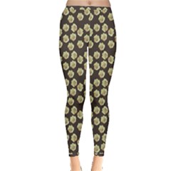 Antique Flowers Brown Inside Out Leggings