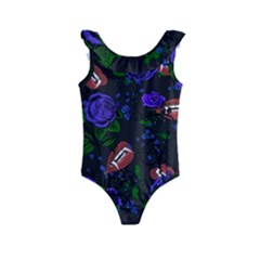 Blue Rose Vampire Kids  Frill Swimsuit by snowwhitegirl