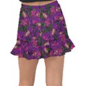 Purple  Rose Vampire Fishtail Mini Chiffon Skirt View2