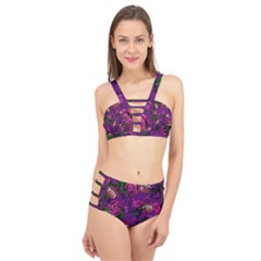 Purple  Rose Vampire Cage Up Bikini Set by snowwhitegirl