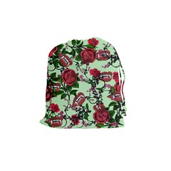 Green Rose Vampire Drawstring Pouch (medium) by snowwhitegirl