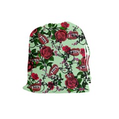 Green Rose Vampire Drawstring Pouch (large) by snowwhitegirl