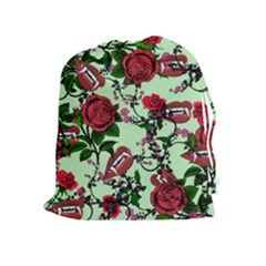 Green Rose Vampire Drawstring Pouch (xl) by snowwhitegirl