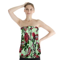 Green Rose Vampire Strapless Top