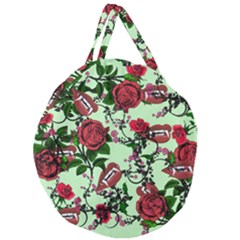 Green Rose Vampire Giant Round Zipper Tote by snowwhitegirl