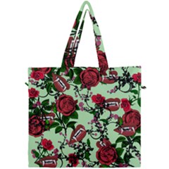 Green Rose Vampire Canvas Travel Bag