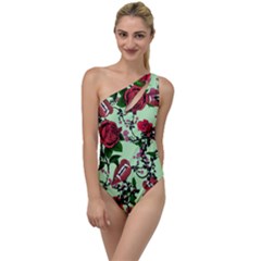 Green Rose Vampire To One Side Swimsuit