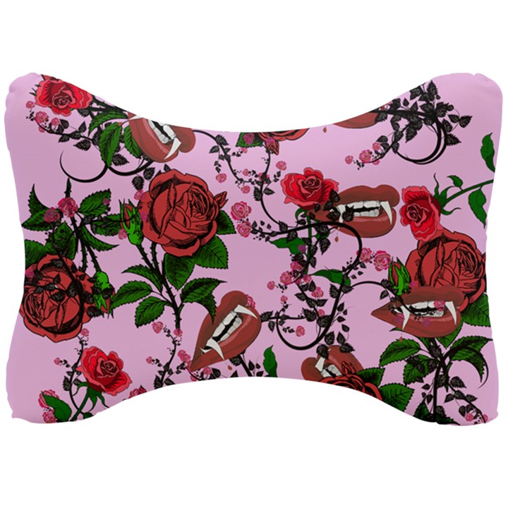 Pink Rose Vampire Seat Head Rest Cushion