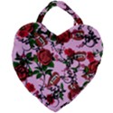 Pink Rose Vampire Giant Heart Shaped Tote View2