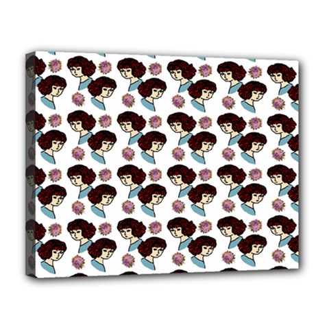 Redhead Girl Pattern Canvas 14  X 11  by snowwhitegirl