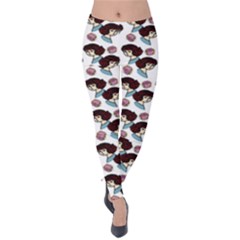 Redhead Girl Pattern Velvet Leggings by snowwhitegirl