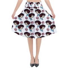 Redhead Girl Pattern Flared Midi Skirt by snowwhitegirl