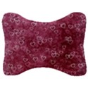 Heart Pattern Velour Seat Head Rest Cushion View1