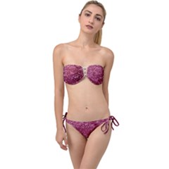 Heart Pattern Twist Bandeau Bikini Set