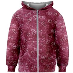 Heart Pattern Kids Zipper Hoodie Without Drawstring