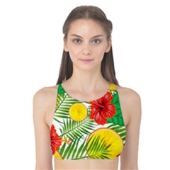 Orange Tropics Tank Bikini Top by snowwhitegirl