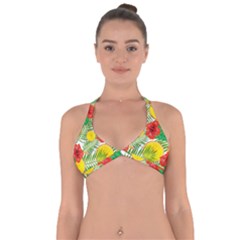 Orange Tropics Halter Neck Bikini Top by snowwhitegirl