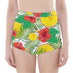 Orange Tropics High-waisted Bikini Bottoms by snowwhitegirl