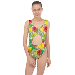 Orange Tropics Center Cut Out Swimsuit