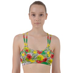 Orange Tropics Pink Line Them Up Sports Bra by snowwhitegirl