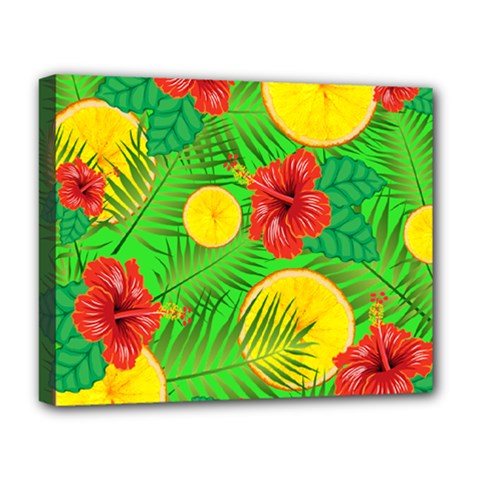 Orange Tropics Green Deluxe Canvas 20  X 16   by snowwhitegirl