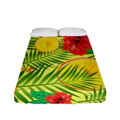 Orange Tropics Yellow Fitted Sheet (full/ Double Size) by snowwhitegirl